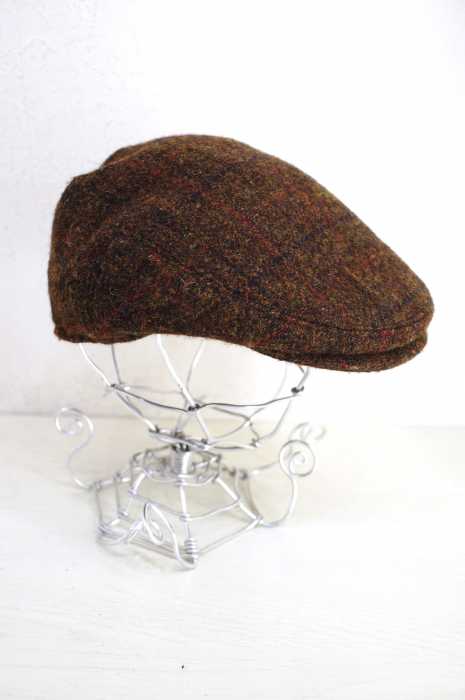 Harris Tweed（ハリスツイード） チェック柄ツイードハンチングキャップ メンズ 帽子