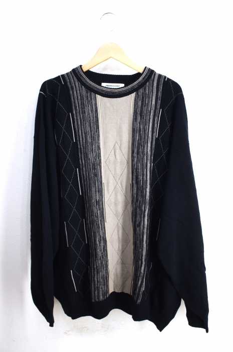 USED古着  （ユーズドフルギ） アーガイル柄クルーネックニット メンズ トップス