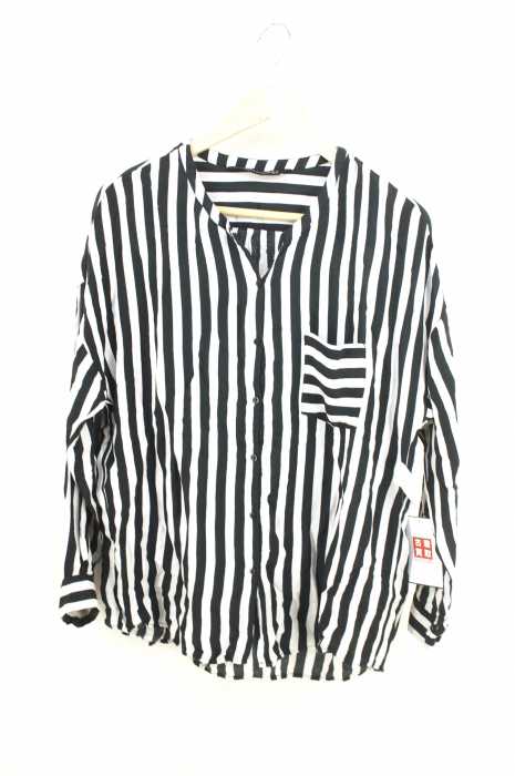 ZARA WOMAN (ザラ ウーマン) レーヨンシルクストライプブラウス レディース トップス