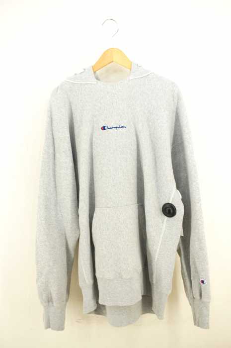 Champion × monkey time（チャンピオン  モンキータイム） 70s 復刻青単タグ ロゴ刺繍プルオーバーパーカー メンズ トップス