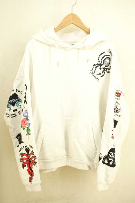 FLAGSTUFF（フラグスタフ） TATTOO HOODIE アームプリントプルオーバーパーカー メンズ トップス