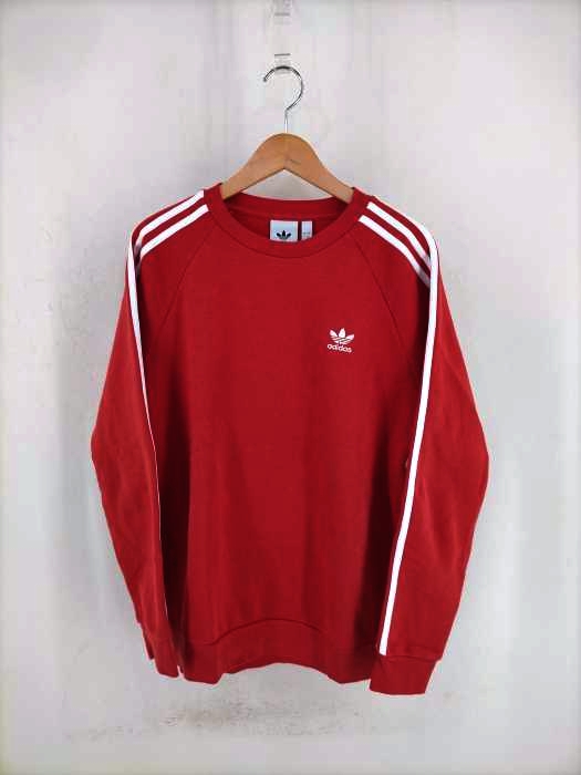 adidas（アディダス） 3 STRIPES CREW 裏起毛 クルーネックスウェット メンズ トップス
