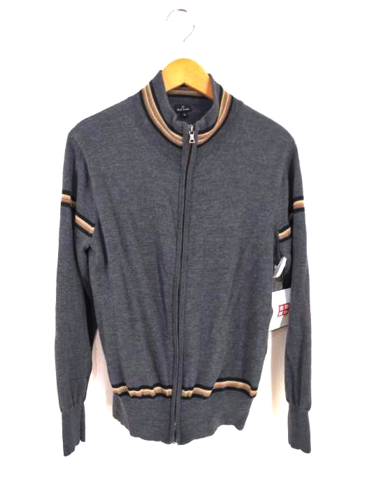PS Paul Smith(ピーエスポールスミス) リブライン ジップアップウールニット メンズ トップス