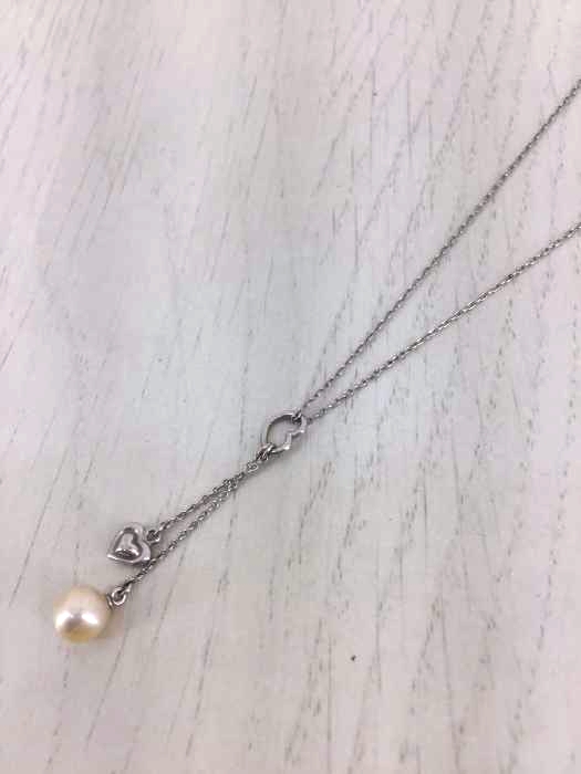 USED古着（ユーズドフルギ） K18WG パールハートモチーフネックレス レディース アクセサリー