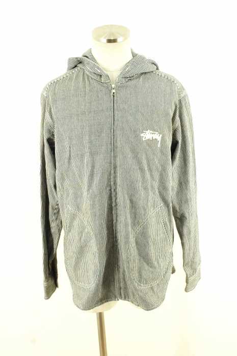 STUSSY （ステューシー） チェーンステッチロゴヒッコリーフードシャツ メンズ アウター
