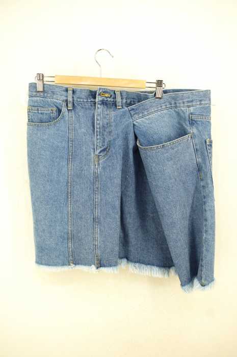 FACETASM （ファセッタズム） TWISTED HALF SKIRT 切りっ放しデニムスカート レディース スカート