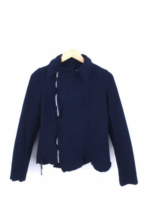 robe de chambre COMME des GARCONS（ローブドシャンブルコムデギャルソン） AD2003 製品染め エステルカットオフ ライダース ジャケット レディース アウター
