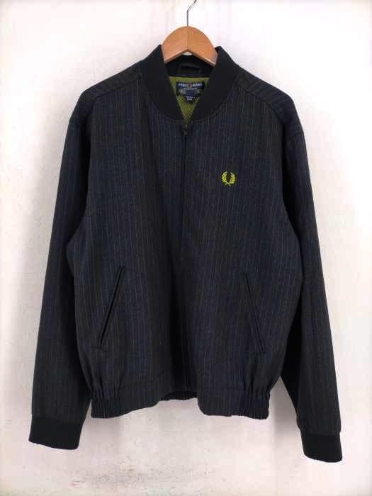 FRED PERRY（フレッドペリー） ロゴ刺繍入り ストライプ柄 ブルゾン メンズ アウター