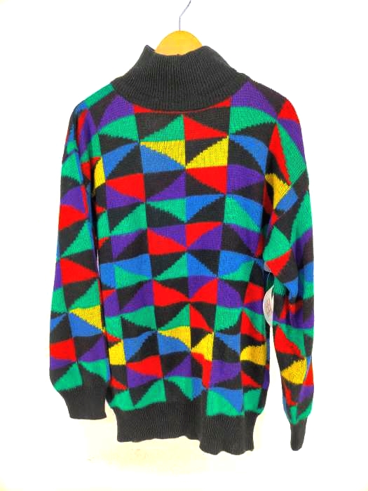 USED古着（ユーズドフルギ） 90s 総柄ハイネックアクリルニット メンズ トップス