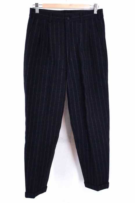 COMME des GARCONS HOMME PLUS （コムデギャルソンオムプリュス） AD1995 ウールストライプセンタープレス2タックパンツ メンズ パンツ