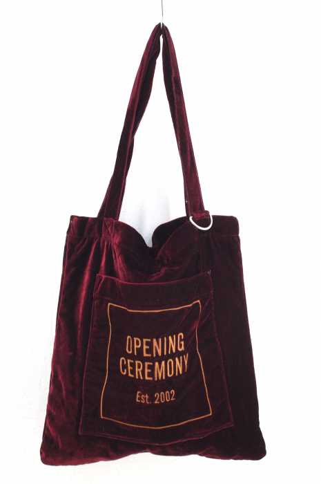 OPENING CEREMONY（オープニングセレモニー） ベロアロゴ刺繍トートバッグ レディース バッグ