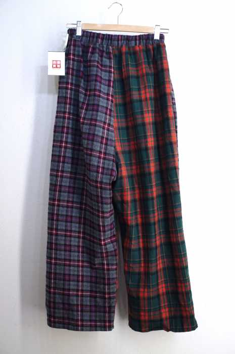merlot（メルロー） チェック切替ワイドパンツ レディース パンツ