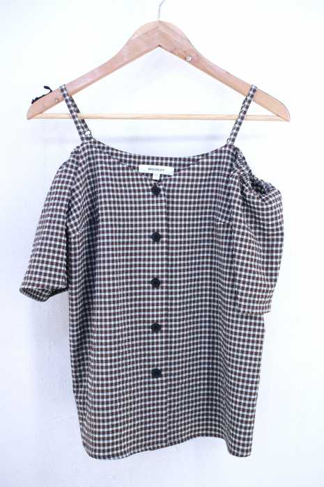moussy （マウジー） 19SS SOCKER CHECK O FF SHOULDER レディース トップス