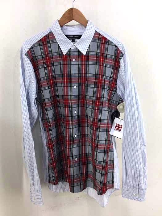 COMME des GARCONS HOMME DEUX（コムデギャルソンオムドゥ） AD2012 12AW 製品洗い加工　チェック柄切替ボタンシャツ メンズ トップス