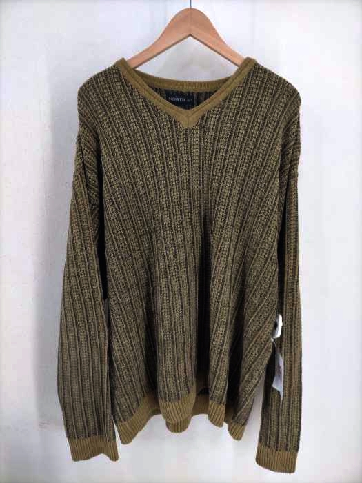 USED古着(ユーズドフルギ) Vネックストライプ柄ニット メンズ トップス