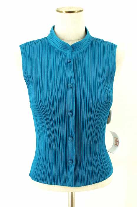 PLEATS PLEASE ISSEY MIYAKE (プリーツプリーズイッセイミヤケ) ノースリーブボタンベスト トップス レディース トップス