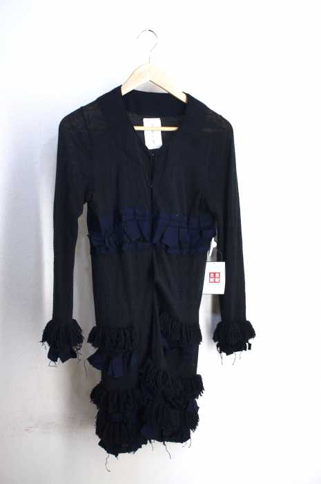 ENSOR CIVET（アンソール） フリンジ装飾ロングカーディガン レディース トップス
