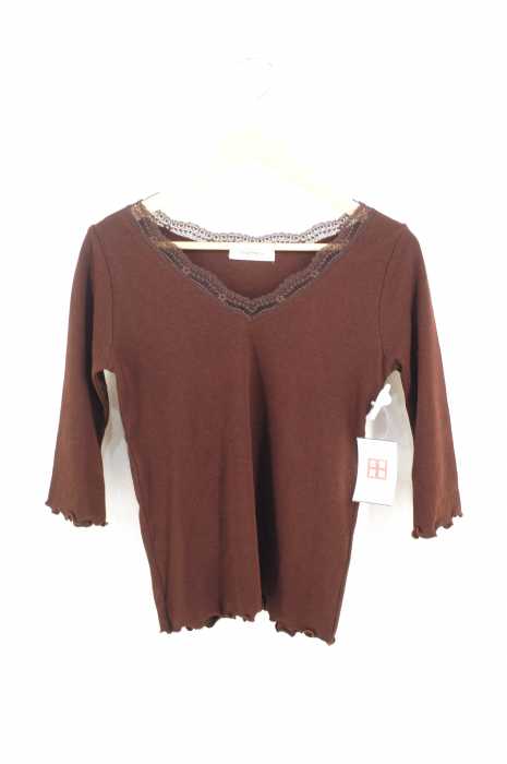 Ciaopanic (チャオパニック) Vネックレース7部袖Tシャツ レディース トップス