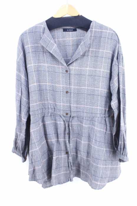 w closet （ダブルクローゼット） ネルチェックウエストシャーリングシャツ レディース トップス