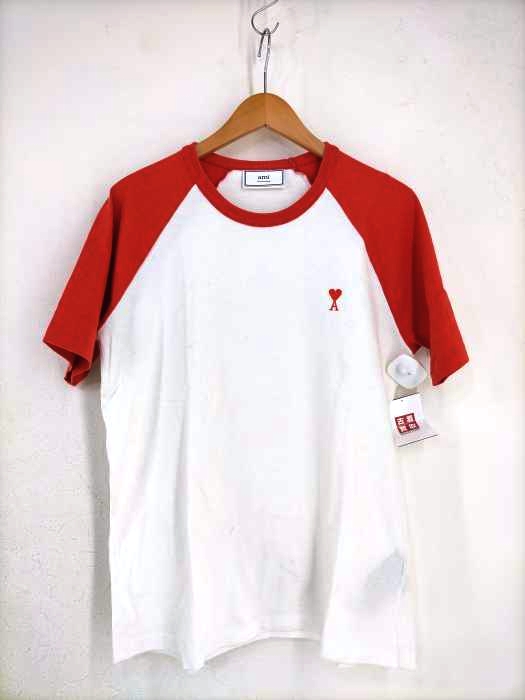 AMI ALEXANDRE MATTIUSSI（アミアレクサンドルマテュッシ） ハート刺繍ラグランTシャツ メンズ トップス