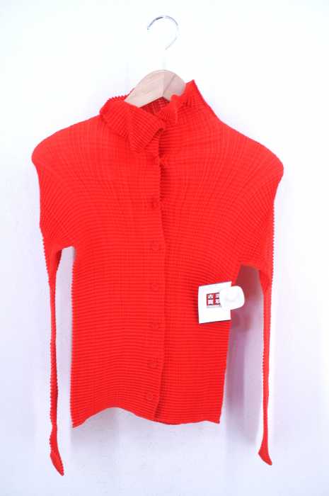 【美品✨超希少】イッセイミヤケ カーディガン プリーツ加工 ハイネック 黒 M ISSEY MIYAKE 美品 10ss イッセイミヤケ PLEATS (T.) ボックス