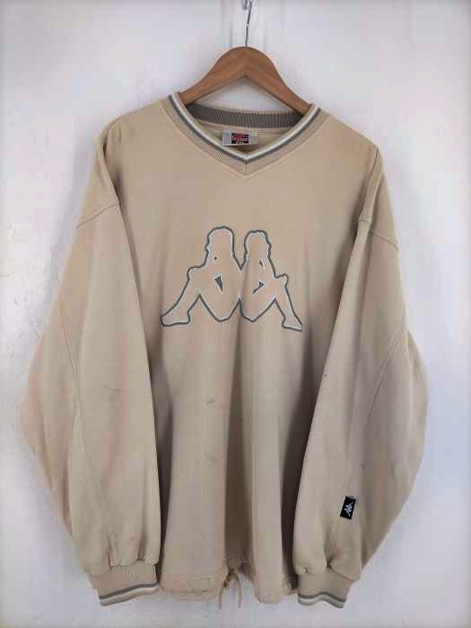 Kappa（カッパ） 90s ロゴ刺繍 ドローコード Vネックスウェット メンズ トップス