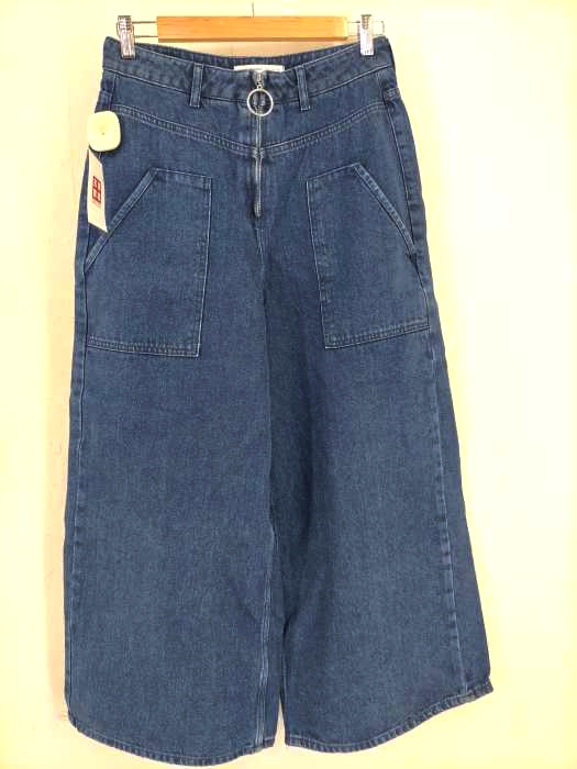 ZARA BASIC（ザラベーシック） フロントジップ ワイドデニムパンツ レディース パンツ