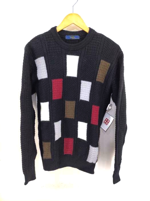 USED古着(ユーズドフルギ) マルチカラーブロックパターンクルーネックニット メンズ トップス