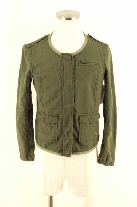 Abercrombie & Fitch （アバクロンビーアンドフィッチ） コットンノーカラーミリタリージャケット レディース アウター