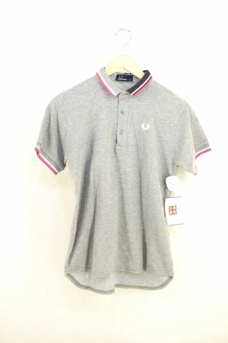FRED PERRY （フレッドペリー） 月桂樹刺繍アシンメトリープリントポロシャツ レディース トップス