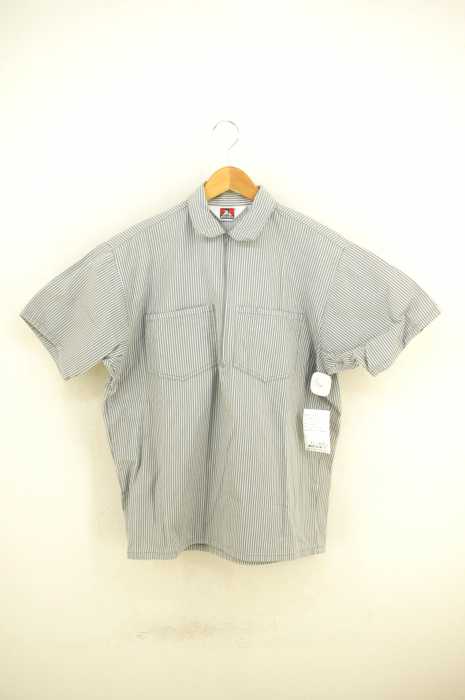 BEN DAVIS （ベンデイビス） 90s ストライプ柄ハーフジップS/Sワークシャツ メンズ トップス