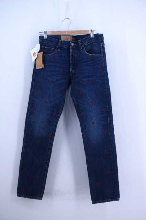 POLO RALPH LAUREN （ポロラルフローレン） スカル刺繍総柄USED加工デニム SULLIVAN SLIM レディース パンツ