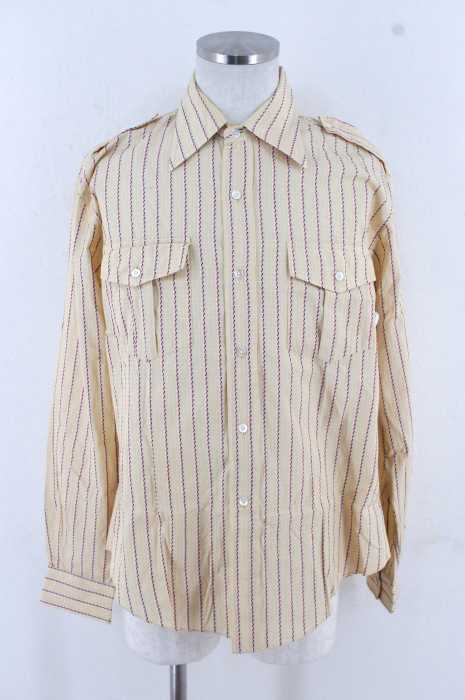 JUNYA WATANABE COMME des GARCONS （ジュンヤワタナベコムデギャルソン） AD2003　ストライプ柄ミリタリーボタンシャツ メンズ トップス