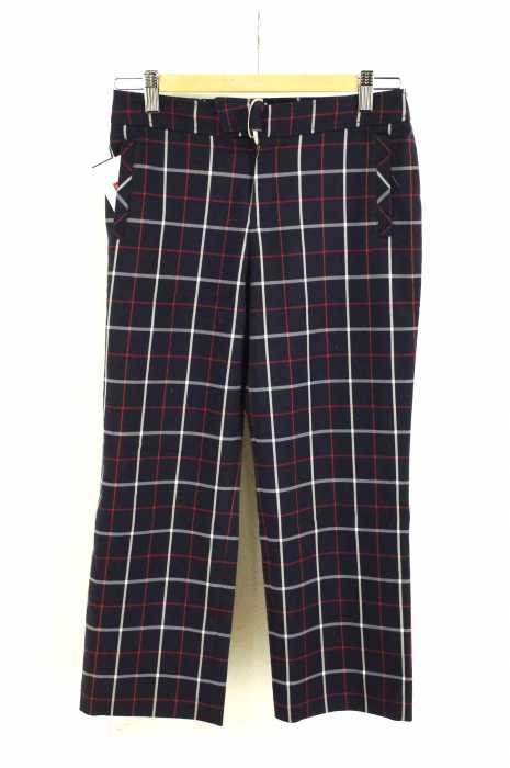 MACPHEE (マカフィー) チェック柄ベルトデザインクロップドパンツ レディース パンツ