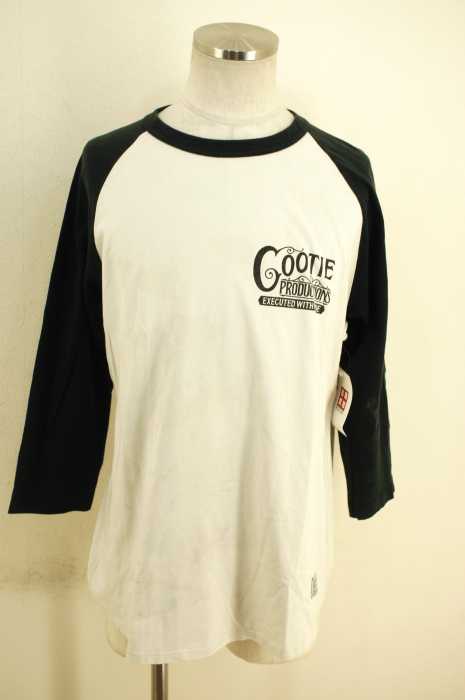 【中古】cootie ラグランTシャツ 黒 白 M クーティー Ｔシャツ 7分丈 COOTIE （ クーティー）CTE-22S313 Supima Border Oversized L⁄S Tee