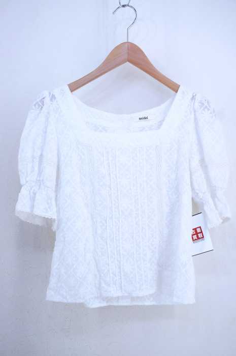snidel （スナイデル） 18SS コットンレースパフスリブラウス レディース トップス