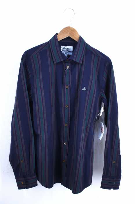 Vivienne Westwood MAN（ヴィヴィアンウエストウッドマン） 19SS ダークストライプボタンシャツ メンズ トップス