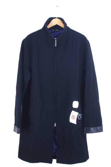 GAULTIER  HOMME objet （ゴルチエオムオブジェ） レザー切替ジップアップスタンドカラーメルトンコート メンズ アウター