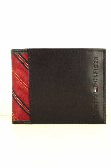 TOMMY HILFIGER （トミーヒルフィガー） パスケース付二つ折りレザーウォレット　財布 メンズ ファッション雑貨