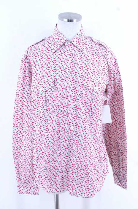 JUNYA WATANABE COMME des GARCONS (ジュンヤワタナベコムデギャルソン) AD2003 フラワー柄ミリタリーボタンシャツ メンズ トップス