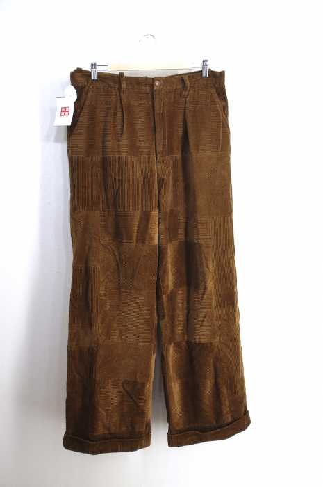 USED古着  （ユーズドフルギ） 太畝コーデュロイパッチワークワイドパンツ メンズ パンツ