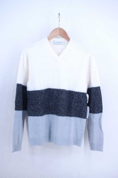 MEN'S MELROSE（メンズメルローズ） フェザーヤーントリプルブロッキングニット メンズ トップス