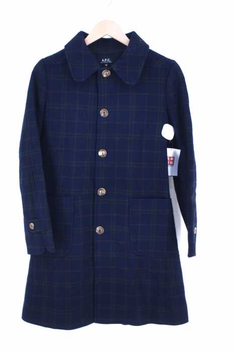 A.P.C. （アーペーセー） ウエスト切替チェックステンカラーコート レディース アウター