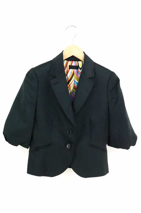 Paul Smith BLACK （ポールスミスブラック） 裏地柄切替半袖テーラードジャケット レディース アウター