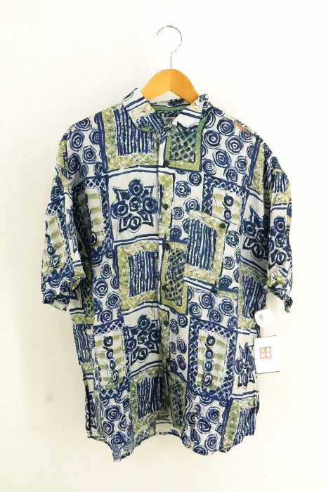 USED古着  （ユーズドフルギ） 総柄　シルク半袖シャツ メンズ トップス