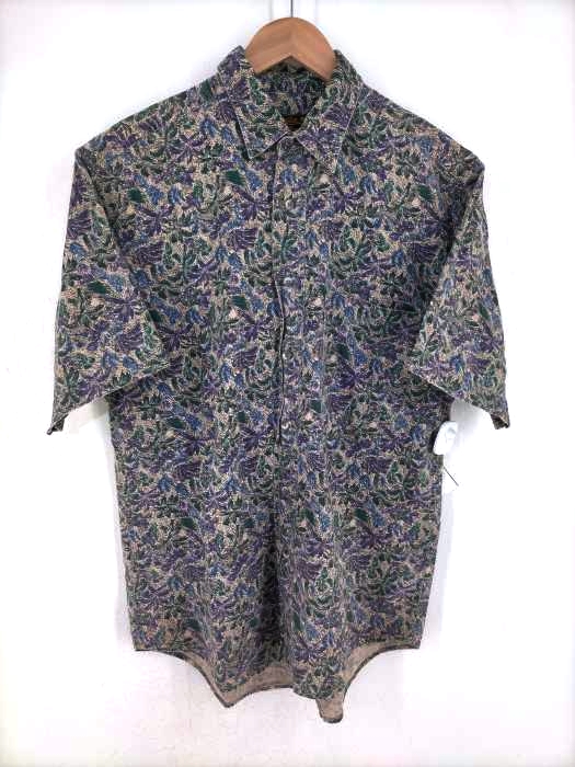 Eddie Bauer（エディーバウアー） 80~90s 黒タグ後期 総柄半袖ボタンシャツ メンズ トップス