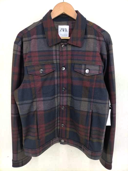 ZARA MAN（ザラマン） チェック柄ボンディングトラッカージャケット メンズ アウター
