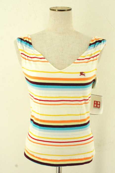 BURBERRY BLUE LABEL （バーバリーブルーレーベル） ボーダー柄デザインTシャツ レディース トップス