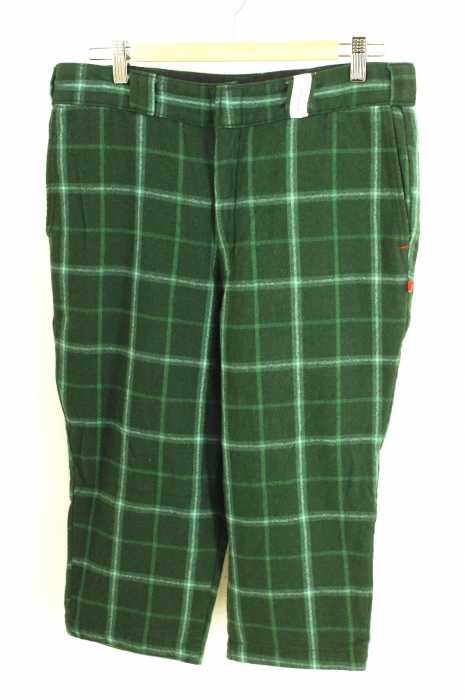 BEDWIN THE HEARTBREAKERS×Dickies (ベドウィンザハートブレイカーズディッキーズ) チェック柄ウールクロップドパンツ メンズ パンツ