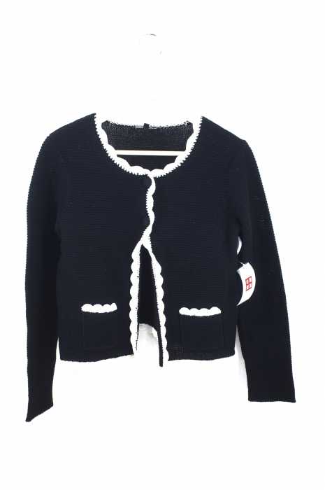 LAURA ASHLEY (ローラアシュレイ) ノーカラーコットンニットジャケット レディース アウター